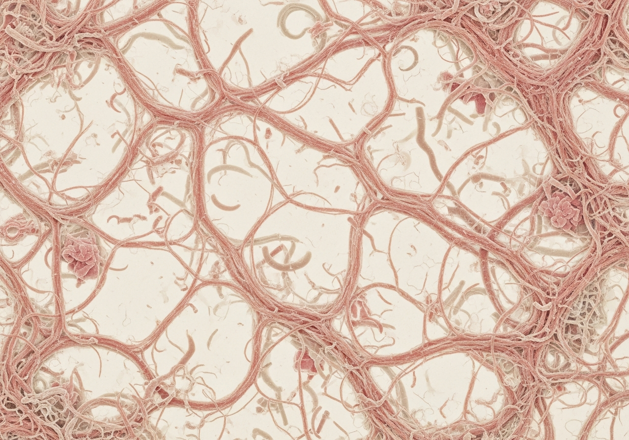 Baseline: sparse, fragmented collagen