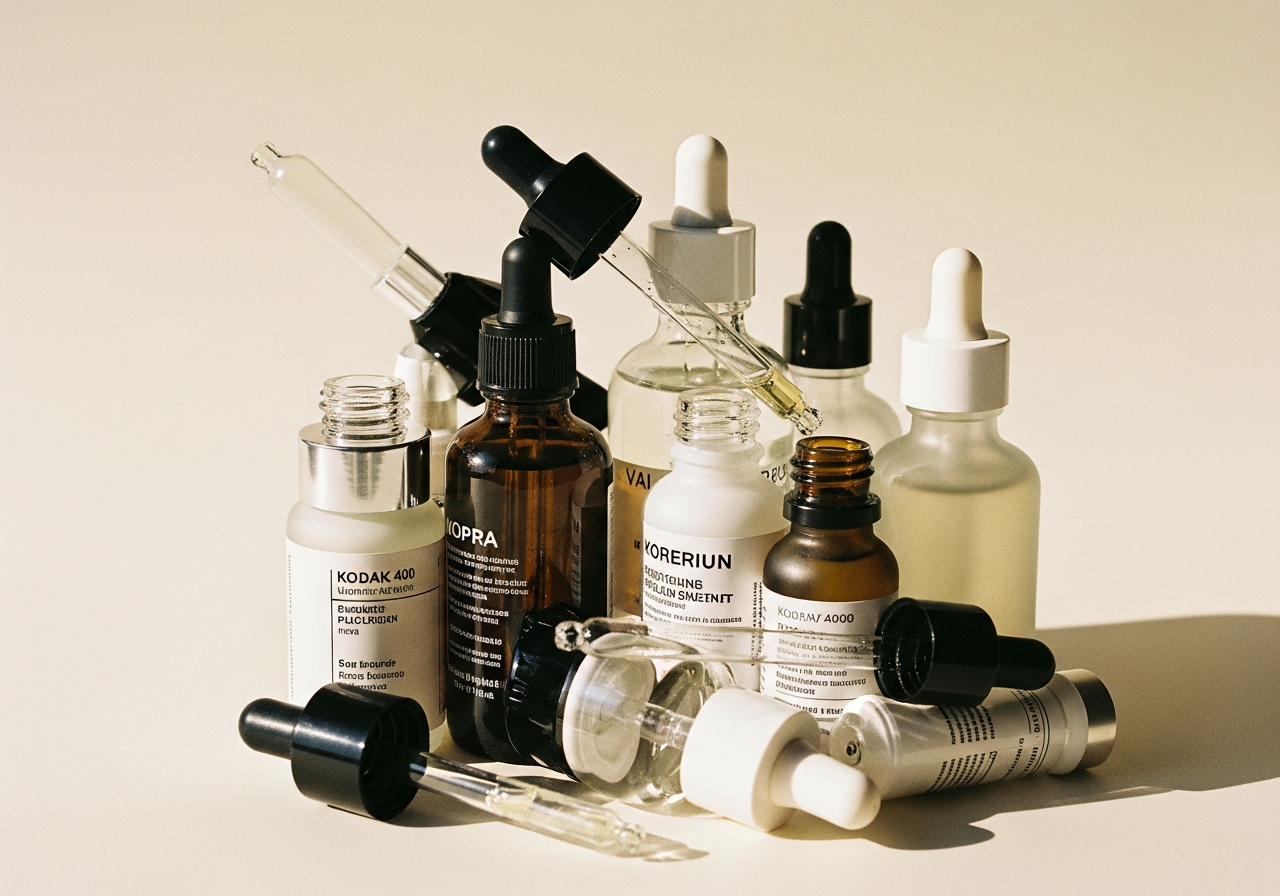 Crowded skincare serums
